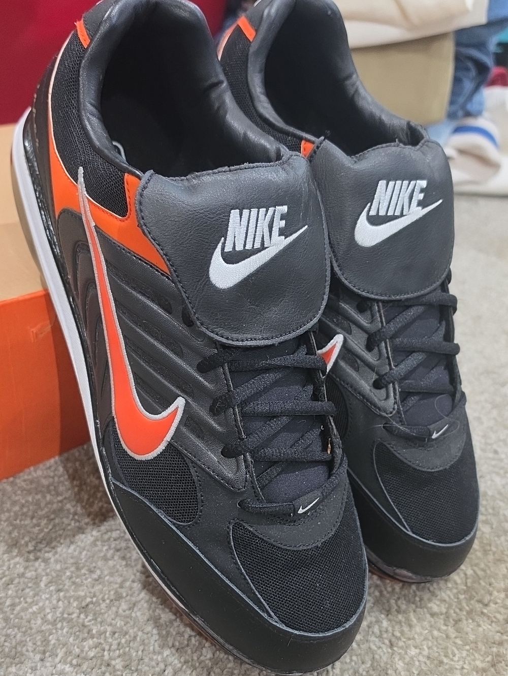 Nike Air Clipper Zoom Air Black Baseball Shoes Cleats NWT sz 14